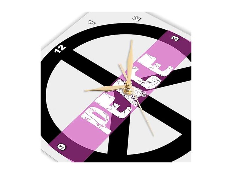Pink Peace Sign Inspirational Wall Clock 10 Inch Home Decor image number 3