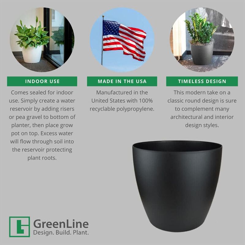 American Essence Memphis Small Round Plastic Planter.