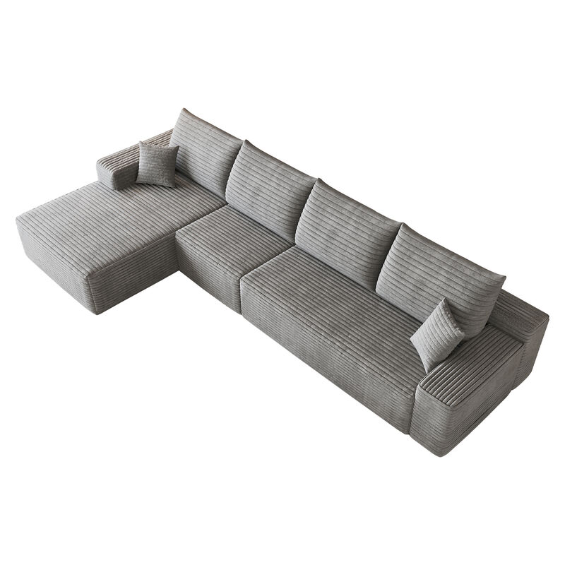 Watvit 135" L-Shape  Cloud Sectional Couch image number 5