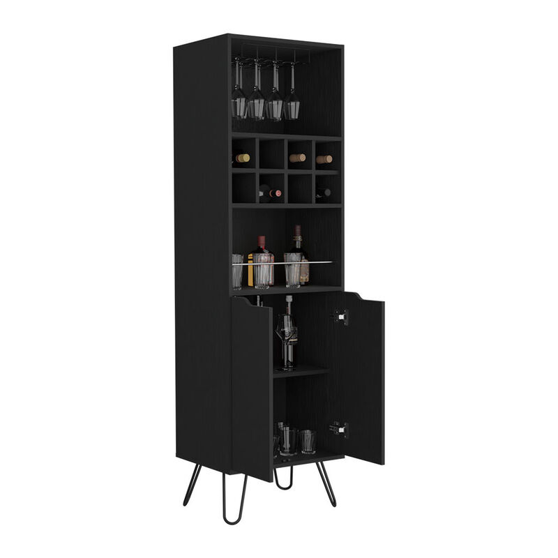 H Bar Cabinet Silhill, Living Room, Black