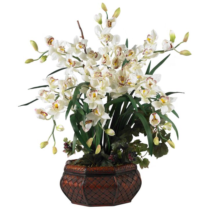 Nearly Natural 36-in Large Cymbidium Arrangement