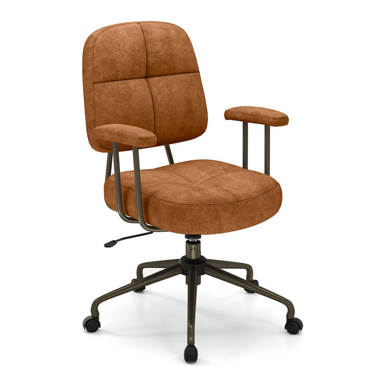 Mid-Back Leathaire Task Chair with Cushion – Ideal for Home or Study