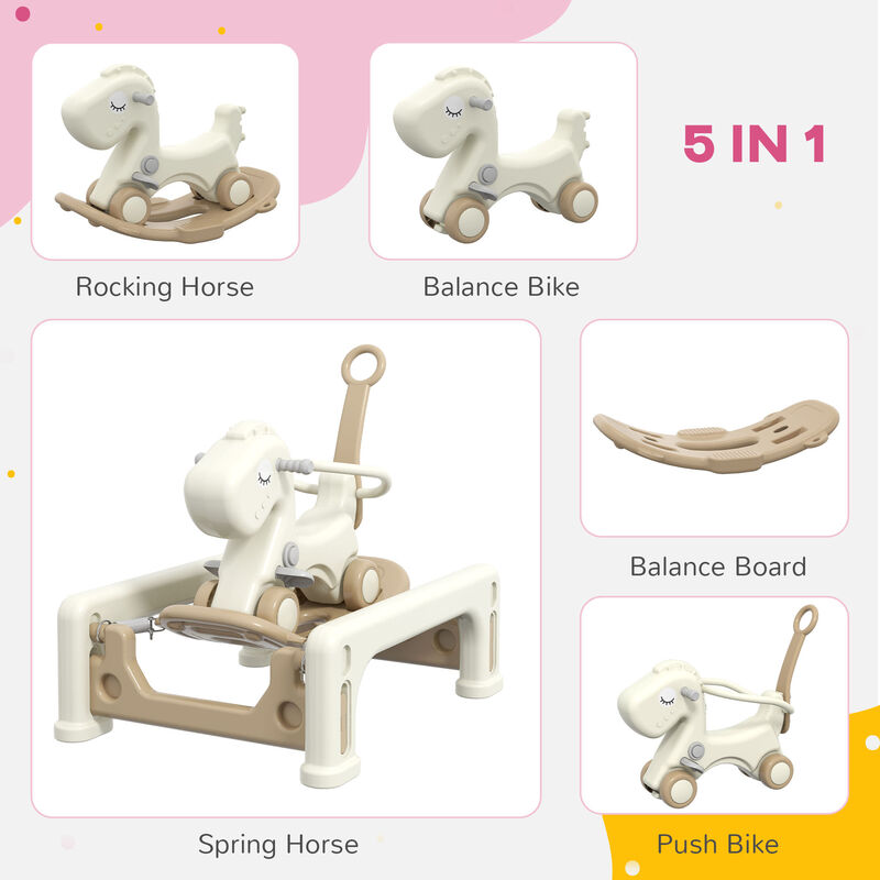 BreeBe 5-in-1 Kids Rocking Horse with Balance Board image number 3