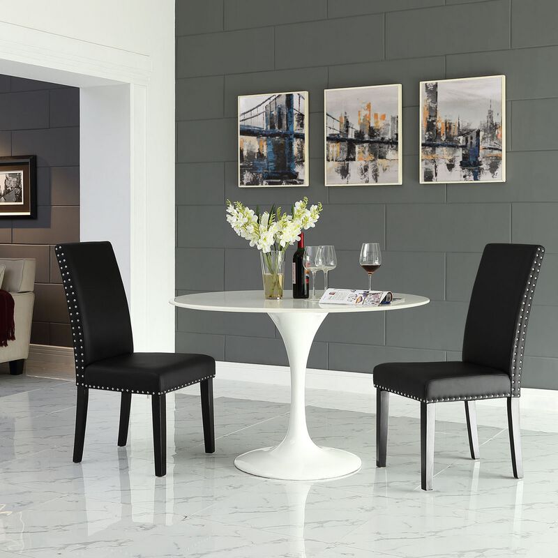 Parcel Dining Vinyl Side Chair-Benzara image number 4