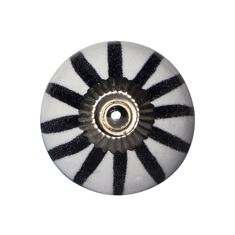 HomeRoots Set of Eight Black And White Ceramic And Metal Drawer Pull Knobs image number 0