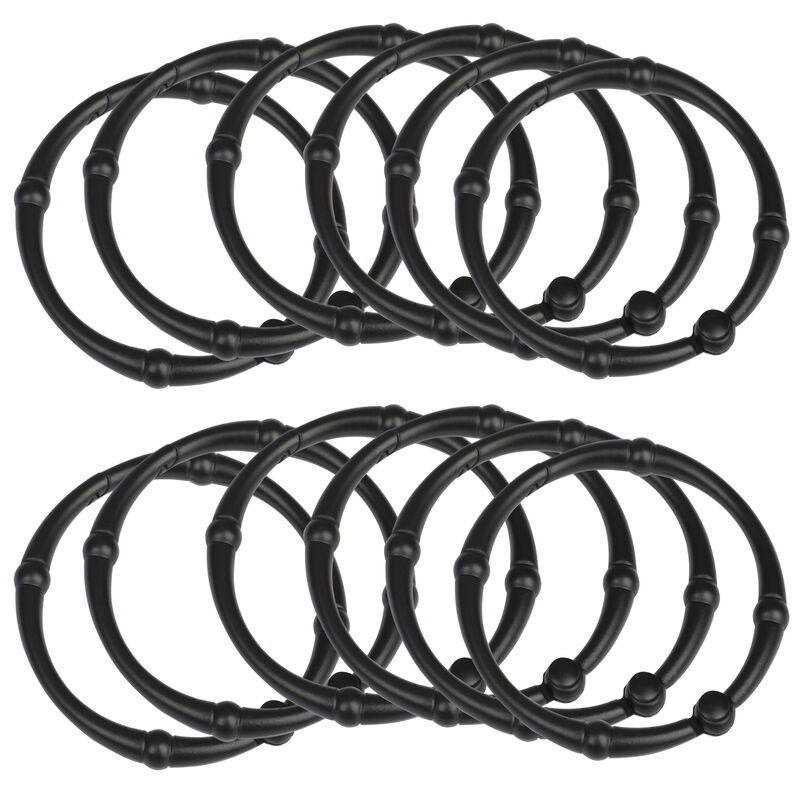 Zinc Shower Curtain Hooks, Set of 12 image number 2