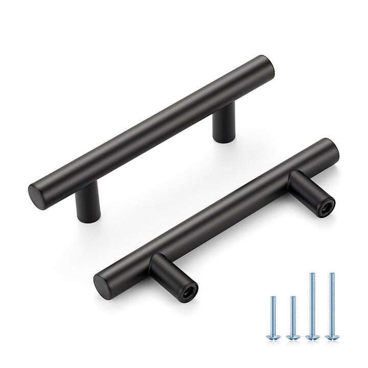 HOME EDIT Matte Black Cabinet Handles 3 Inch Hole Spacing, Stainless Steel Drawer Pulls for Cabinets, Kitchen, Bathroom, Dresser