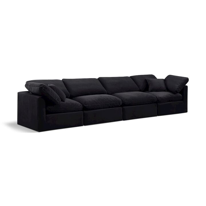 Meridian Furniture Indulge Black Velvet Modular Sofa