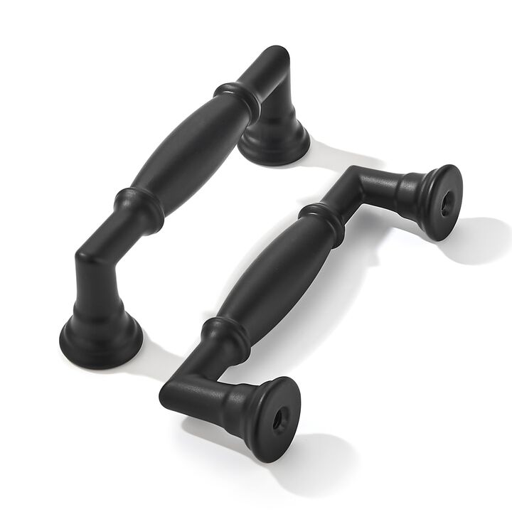 khtumeware 10 Pack 3 Inch(76mm) Matte Black Cabinet Pulls Heavy Duty Solid Cabinet Handles Kitchen Cabinet Hardware for Cupboard