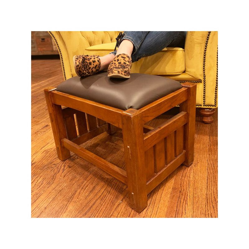 Crafters and Weavers Mission Oak Foot Stool - Wide Spindles- Michael's Cherry