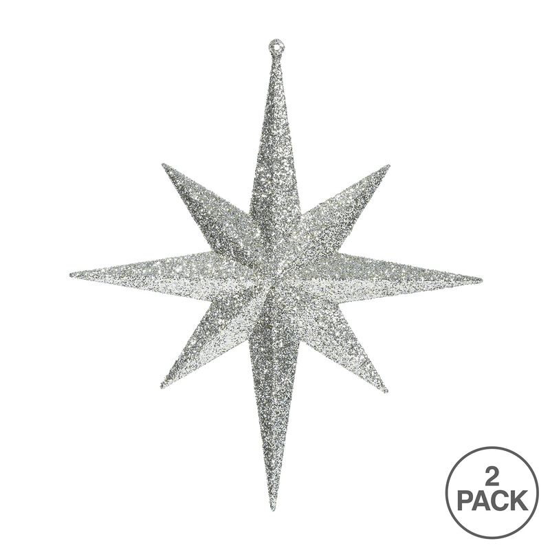 Vickerman 12" Champagne Iridescent Glitter Bethlehem Star Christmas Ornament, 2 per Box image number 2