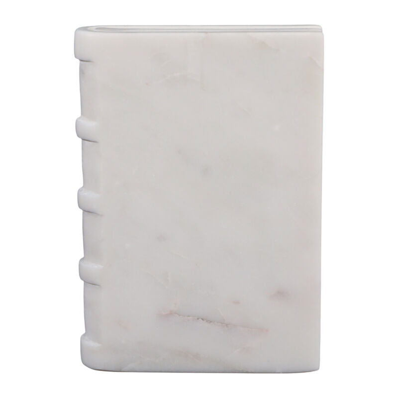 7x5" Marble Book Object, White image number 0