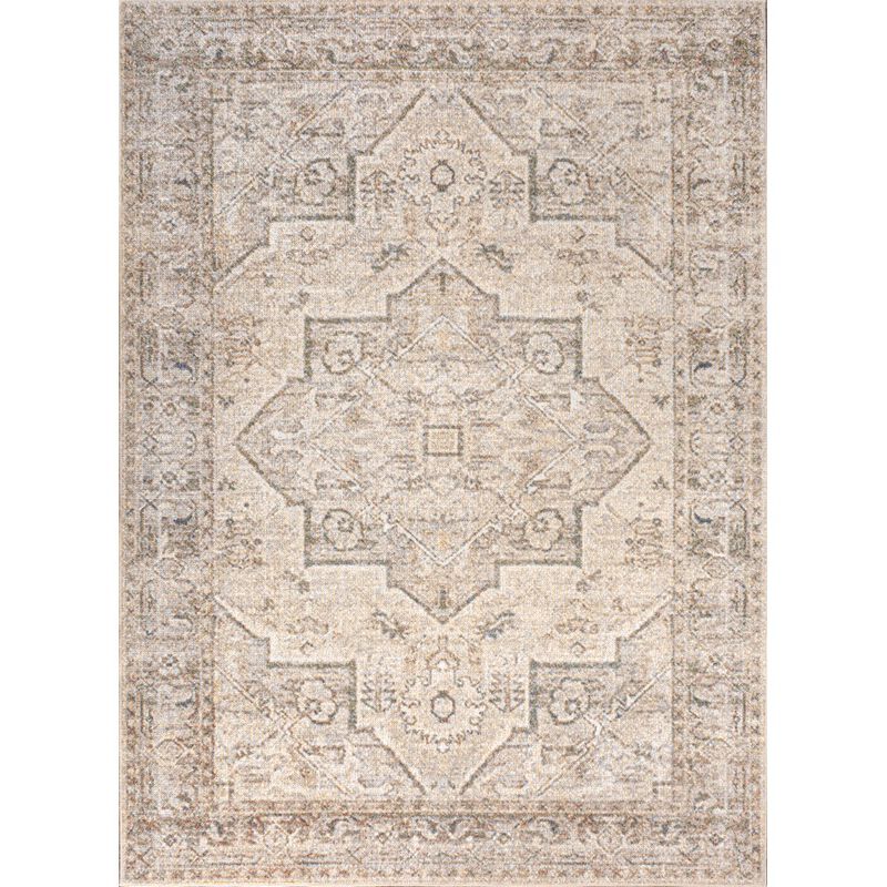 Koda Vintage Native American Medallion Machine-Washable Area Rug