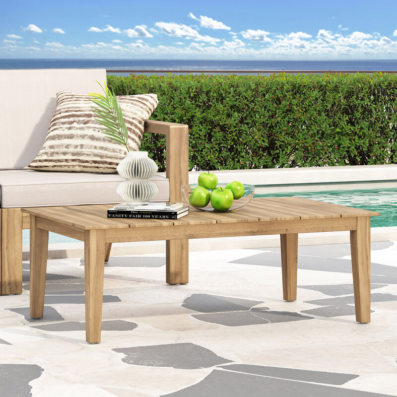 Merax Acacia Wood Outdoor Coffee Table