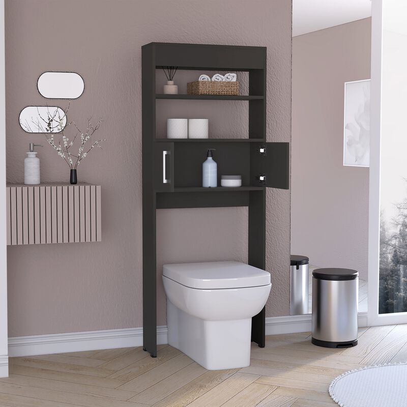 Madrid  Over The Toilet Cabinet, Double Door, Two Shelves -Black
