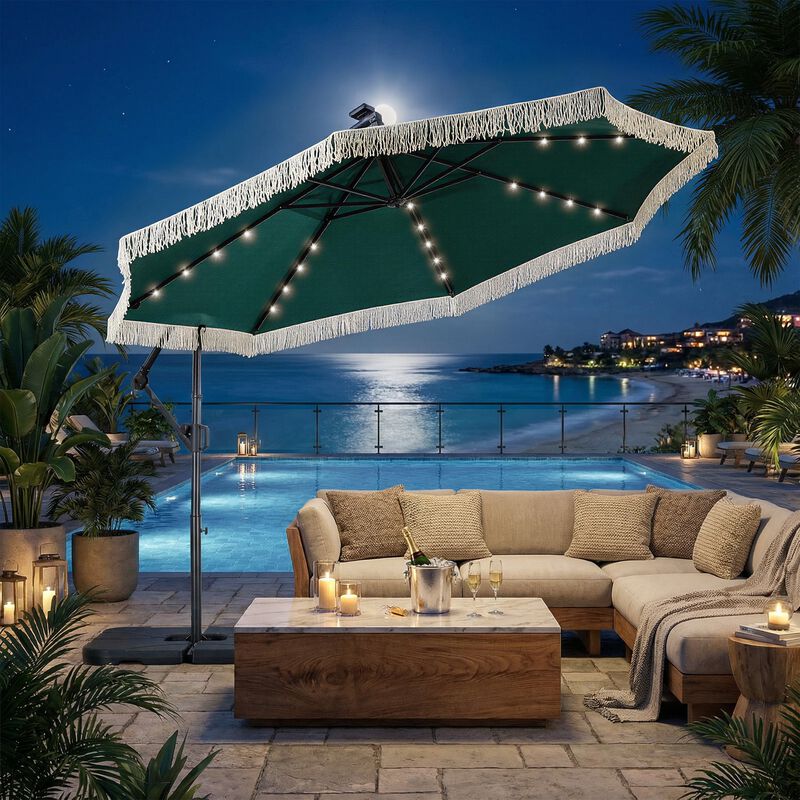 9' solar patio umbrella 9' Solar Lit Umbrella