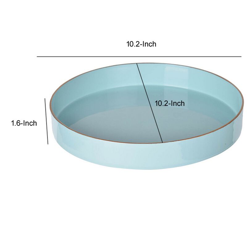Mimosa Round Plastic Accent Tray, Turquoise Blue image number 5