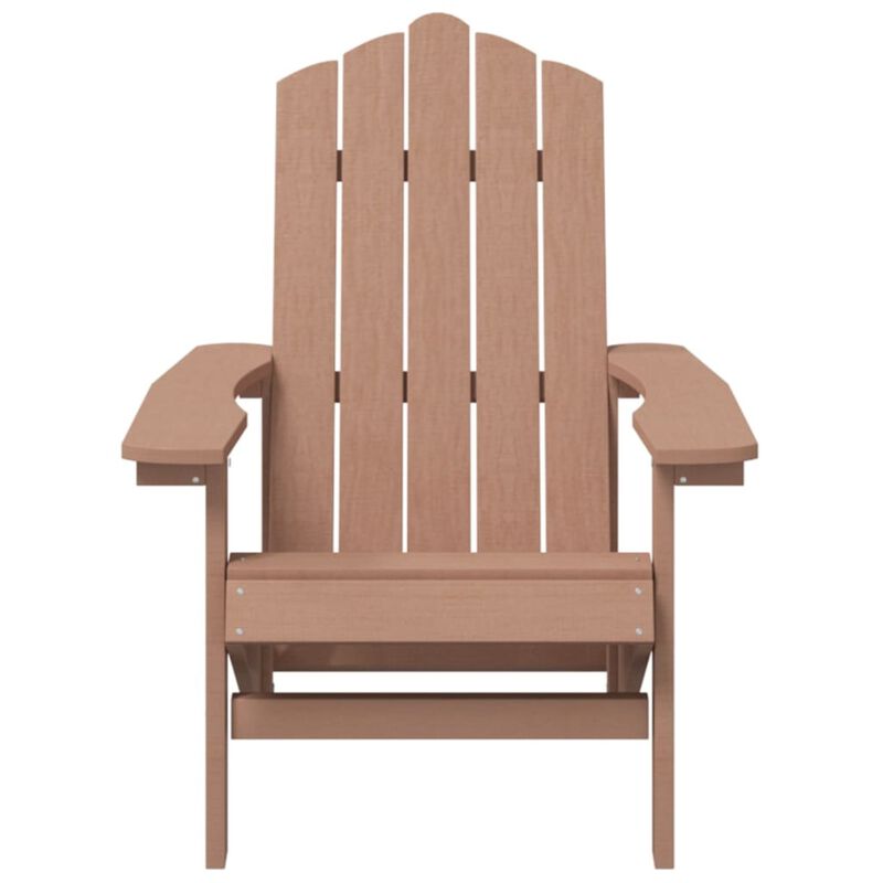 vidaXL Adirondack Chairs 2 Pcs, Outdoor Adirondack Chair Weather Resistant for Patio, Lawn Chair for Outdoor Porch Garden Backyard Deck, HDPE Brown