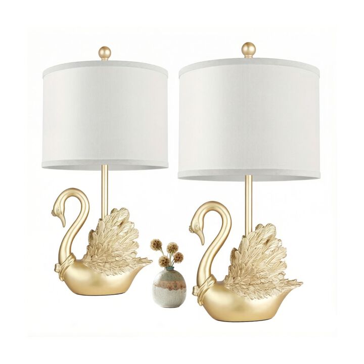 ELEMENT ACE Swan Table Lamp Set with LED Lighting