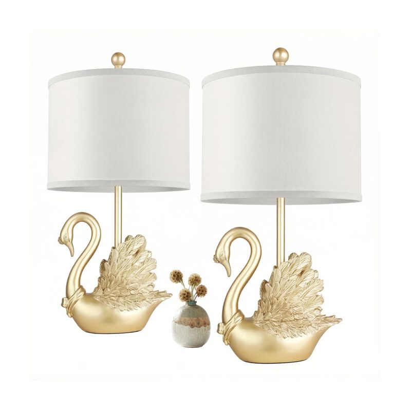 ELEMENT ACE Swan Table Lamp Set with LED Lighting image number 0