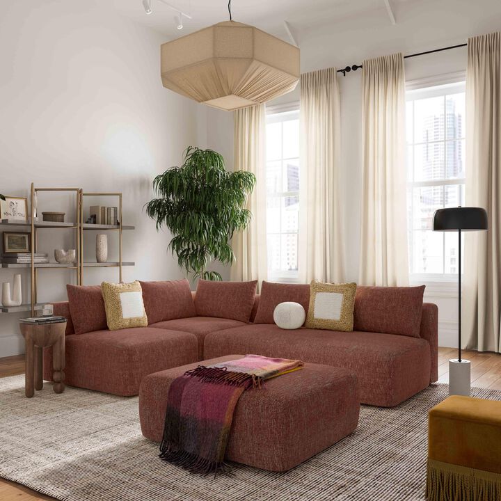 Hangover Heavy Textured Fabric Ottoman