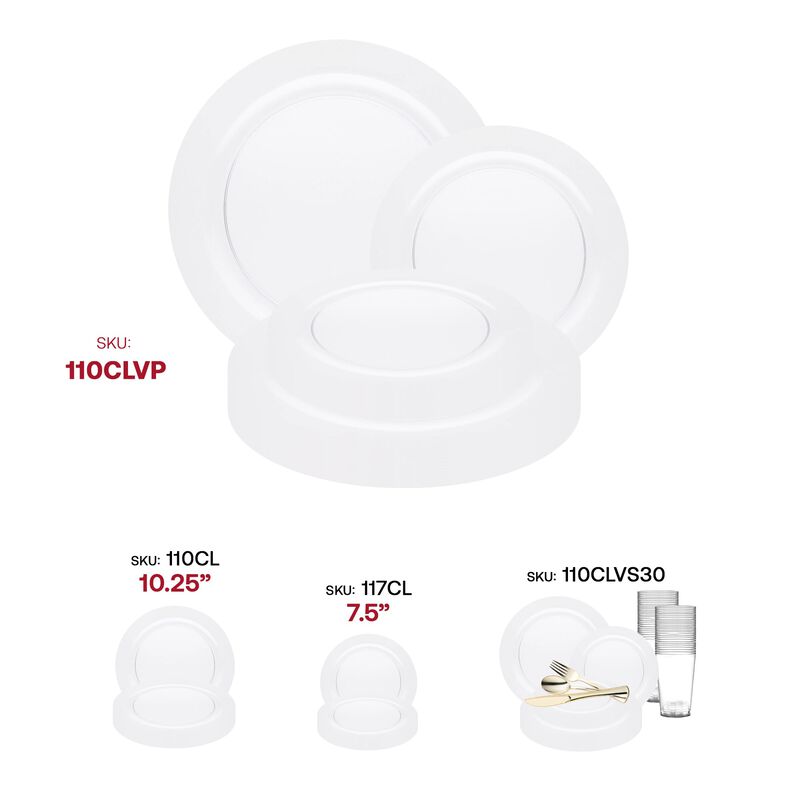 Clear Economy Round Plastic Dinnerware Value Set (120 Sets) image number 6