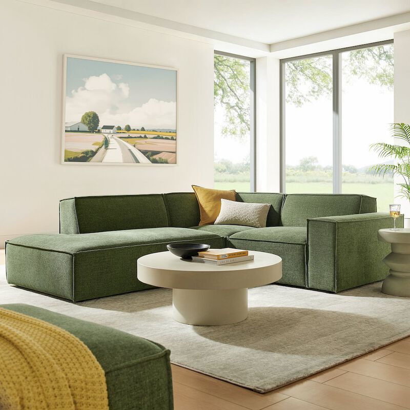 Restore 3-Piece Performance Fabric Upholstered Modular L-Shaped Sectional Sofa image number 8