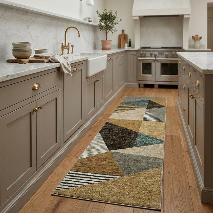 HomeRoots Geometric Runner Rug
