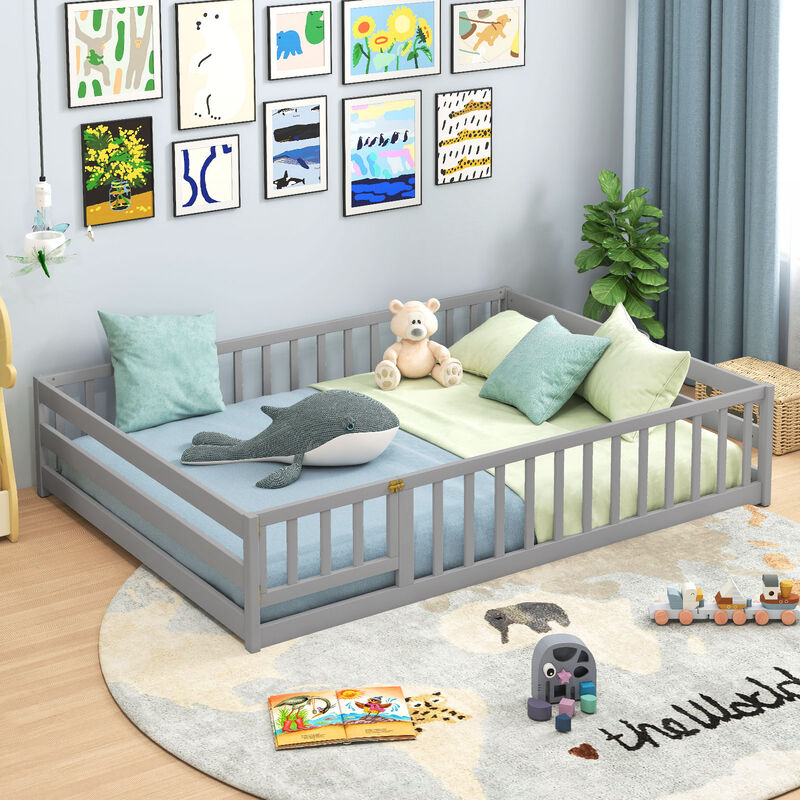 Full Platform Floor Bed with Full-Length Protective Guardrails image number 3