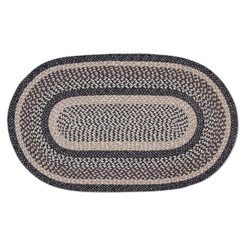 Earth Rugs C 9-93 Black + Tan Oval Braided Rug 27 X 45 image number 0