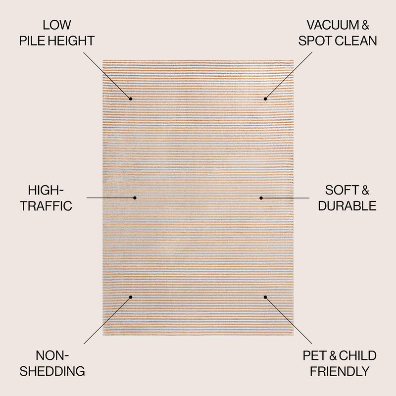 Cole Modern Minimalist Pinstripe High-Low Area Rug