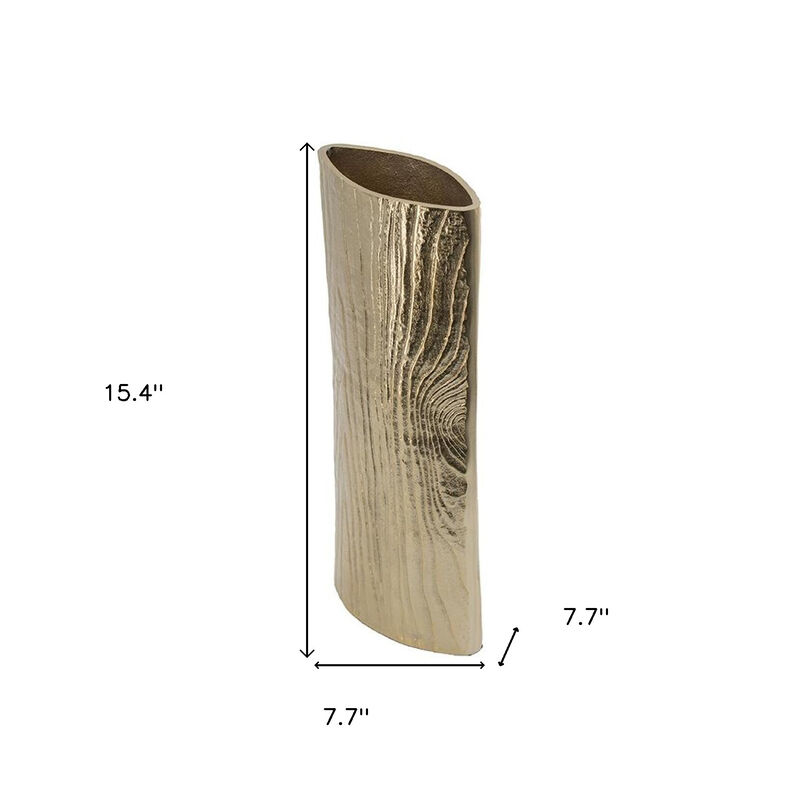 HomeRoots 15" Gold Oval Aluminum Table Vase image number 6