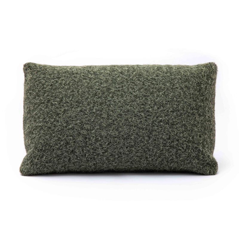 Malolo Green Basketweave 20&rdquo;x12" Rectangular Vegan-Down Pillow