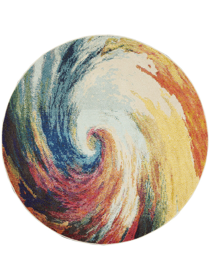 Celestial CES07 Wave 5'3" x Round Rug