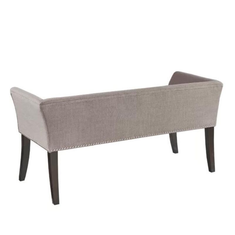 Hivvago Modern Mid-Century Grey Upholstered Accent Bench