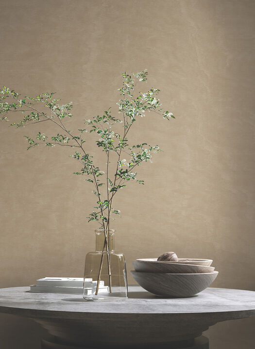 Shimmering Moire Taupe Textured Wallpaper