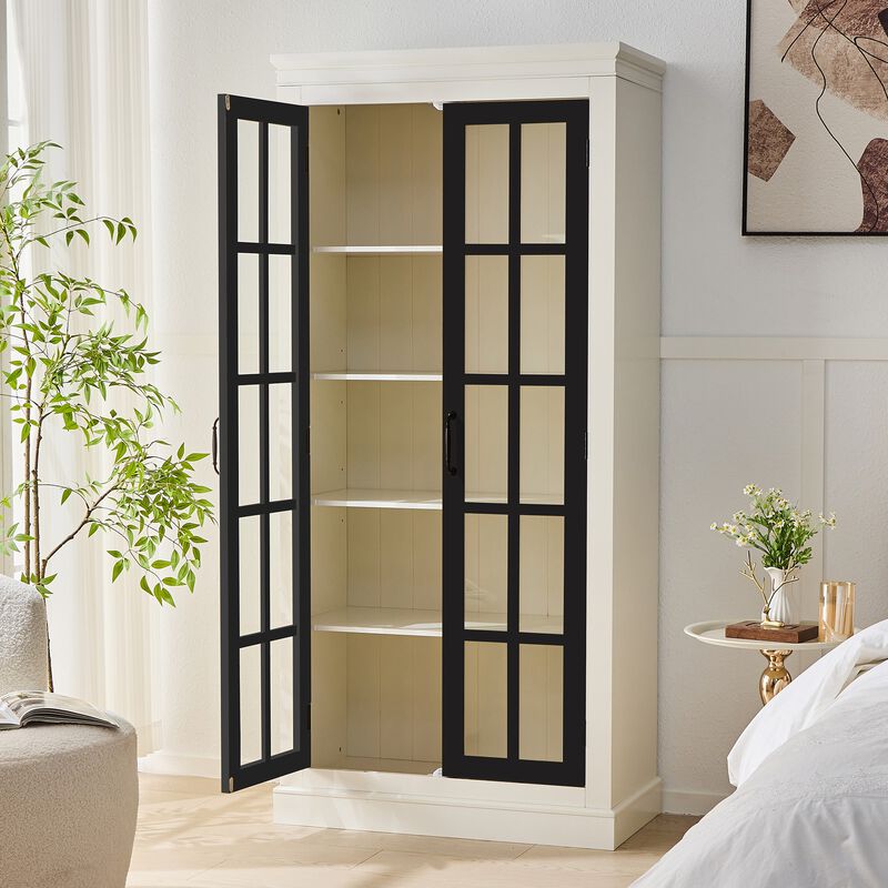 Hugzi Grid Glass Tall Curio Cabinet image number 7