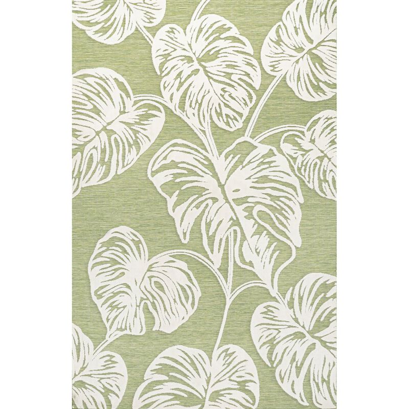 Tobago High-Low Two Tone Monstera Leaf Area Rug