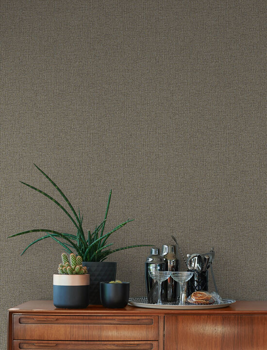 Hatton Brown Faux Tweed Wallpaper