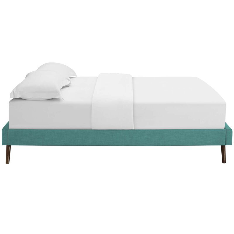 Modway - Loryn King Fabric Bed Frame with Round Splayed Legs Teal