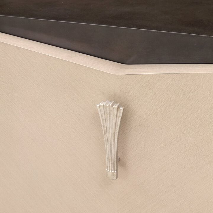 Michael Amini Fantosini Nightstand - Silver Mist