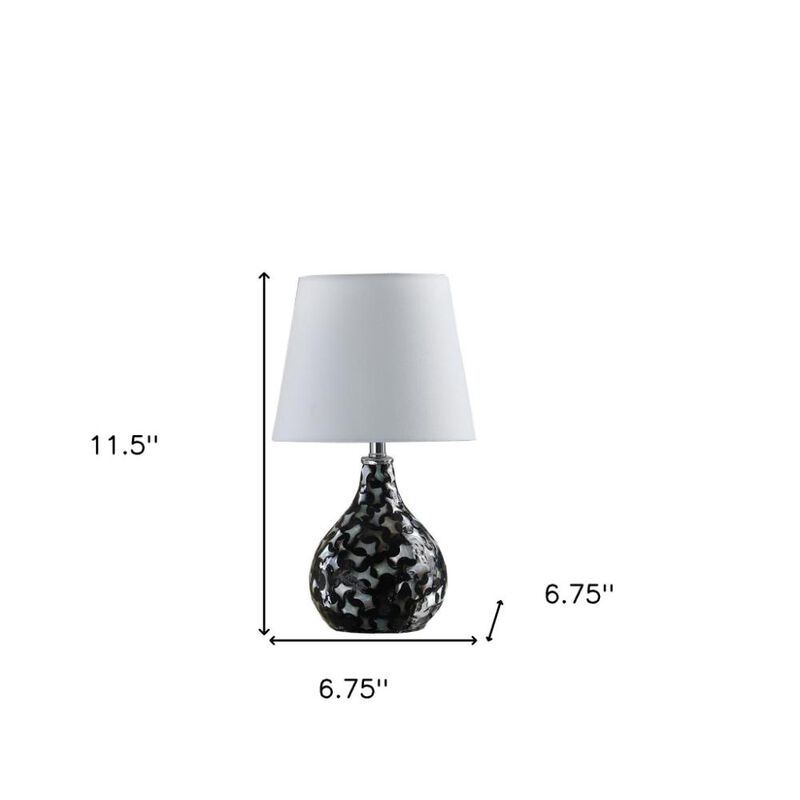 Hivvago 12" Black Table Lamp With White Globe Shade