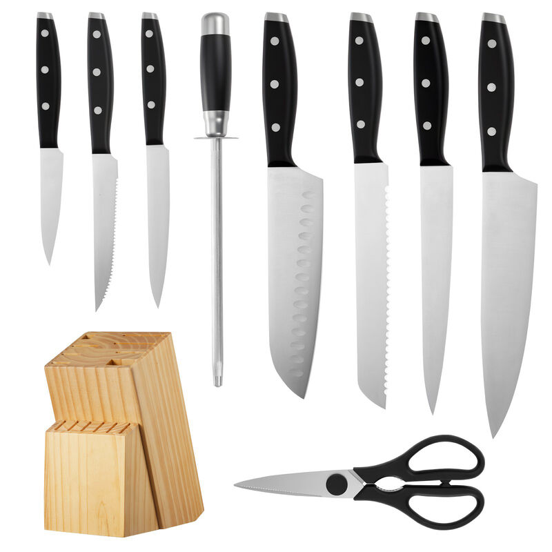 15 Piece Kitchen Knife Set with Block and Sharpener, High Carbon Stainless Steel Cutlery image number 4
