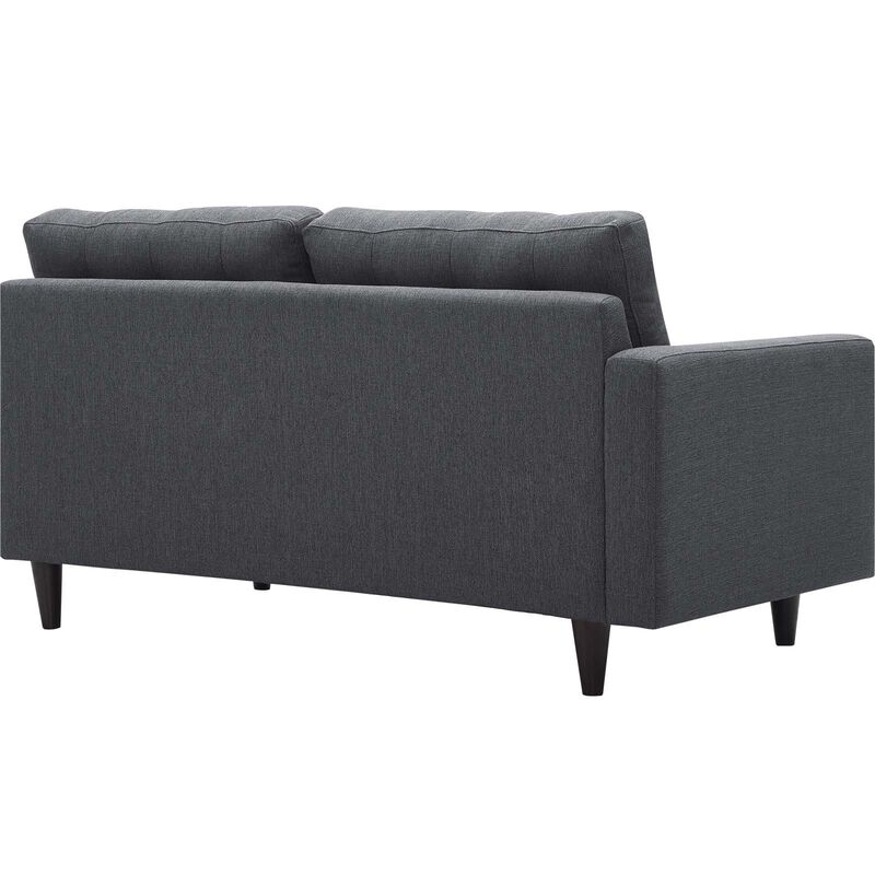 Modway Empress Mid-Century Modern Upholstered Fabric Left-Facing Loveseat In Gray image number 2