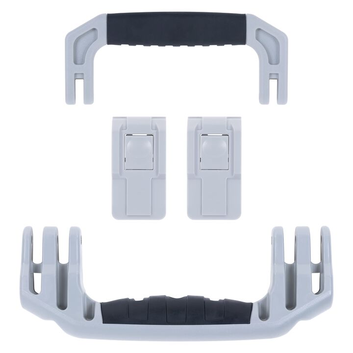Pelican 1535 Replacement Handle & Latch Set by ColorCase - Silver Handle and Push Button Latches