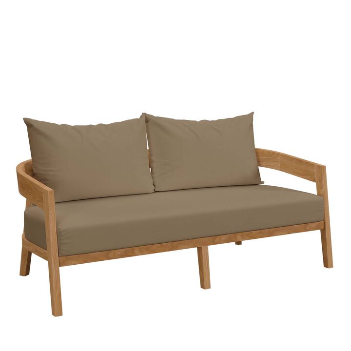 Modway - Brisbane Teak Wood Outdoor Patio Loveseat
