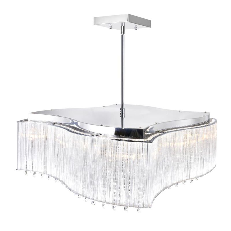 Elsa 10 Light Drum Shade Chandelier With Chrome Finish