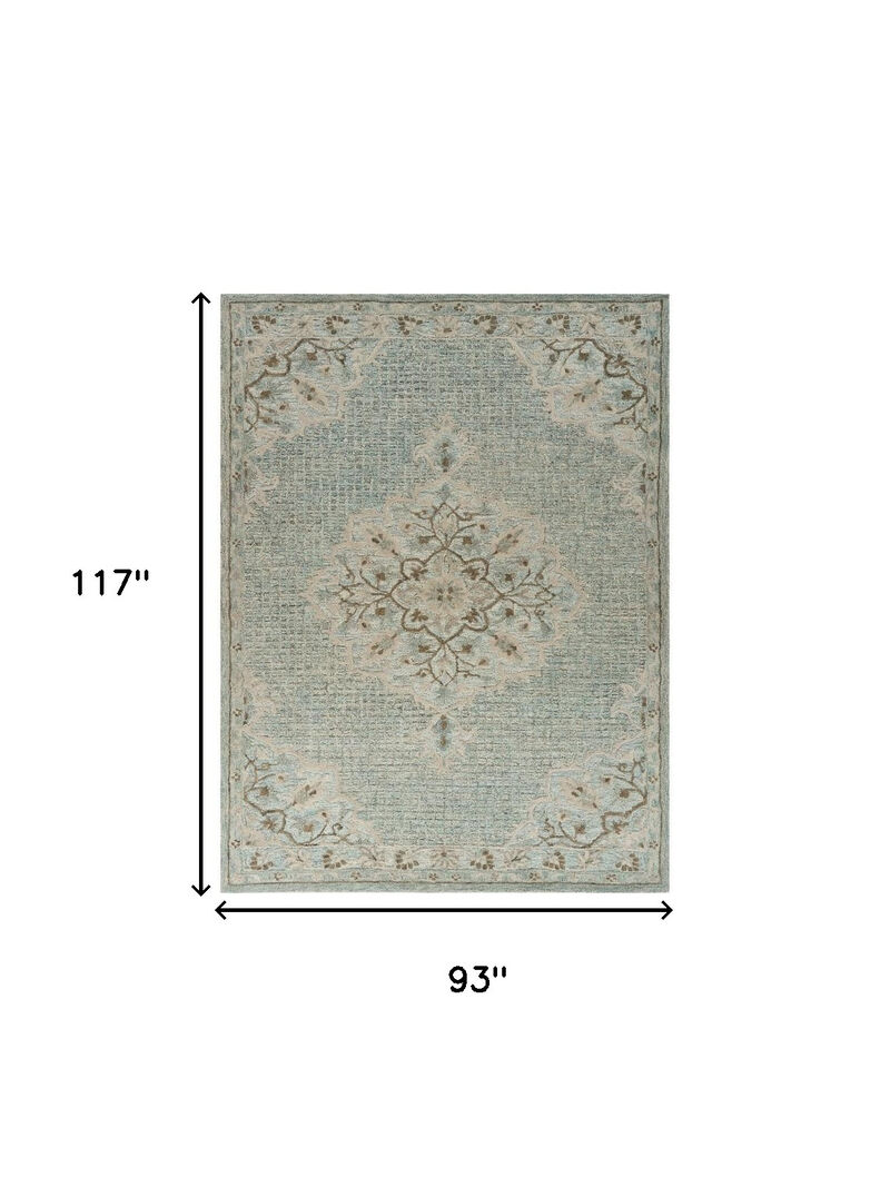 HomeRoots 8' X 10' Blue Wool Hand Tufted Area Rug image number 2