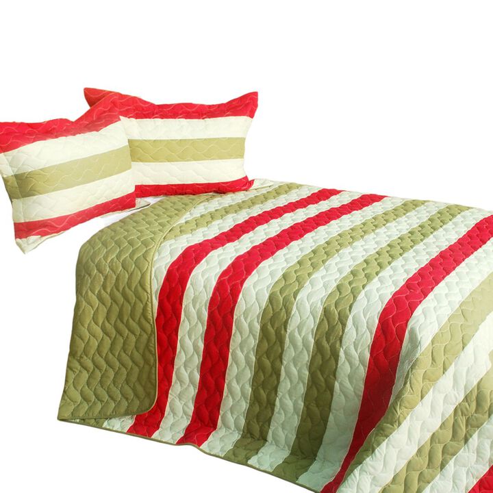 3-Piece Vermicelli Quilted Patchwork Quilt Set Soft Bedding