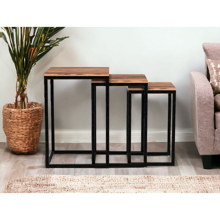 3-Piece Nested End Tables &ndash; Solid Wood Construction, Sleek Profile